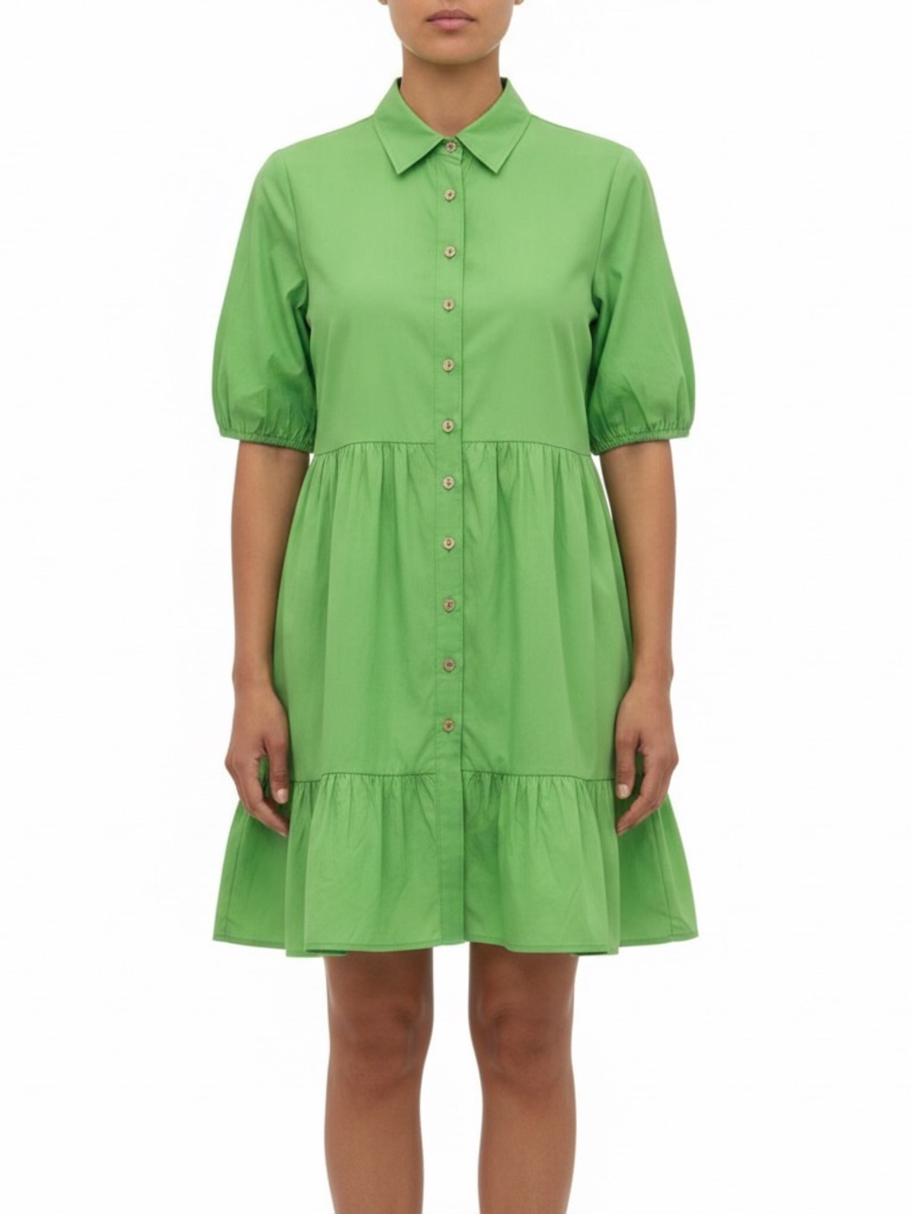 Green Button-Front 1/2 Sleeve Dress never worn